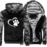 Jersey con capucha corazón de pata de Perros