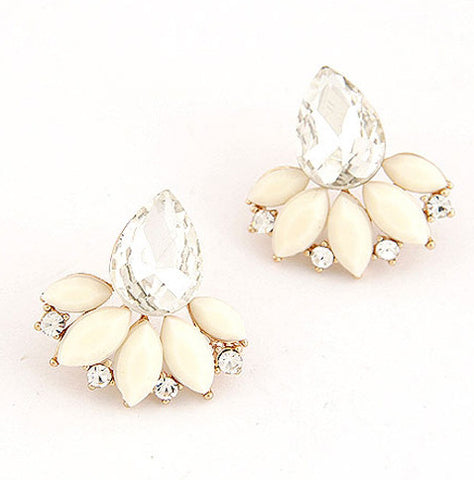 Fleurs boucles d’oreilles en cristal