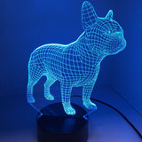 3D Französische Bulldogge LED Nachttischlampe