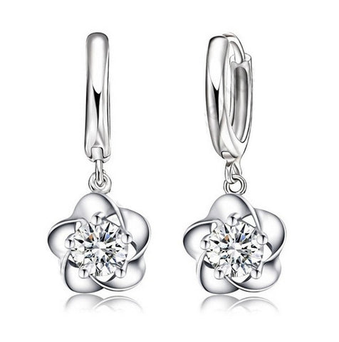 925 Silber Blumen Ohrringe