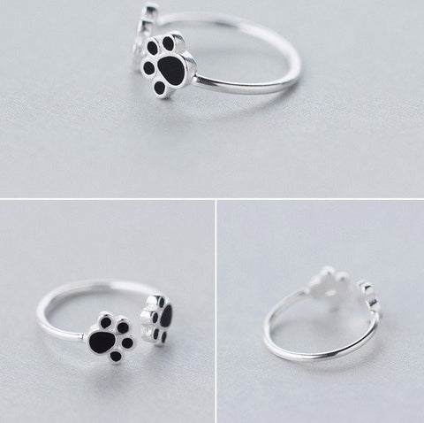 925 Sterling Silber Hundepfote Ring