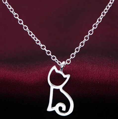 925 Sterling Silber Katzen Halskette