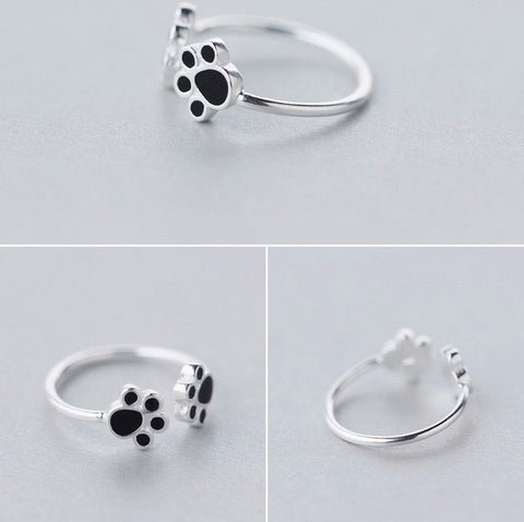 925 Sterling Silber Katze Pfote Ring