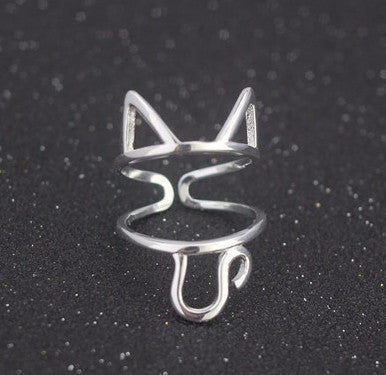 925 Sterling Silber Katze Ring