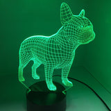 3D Französische Bulldogge LED Nachttischlampe