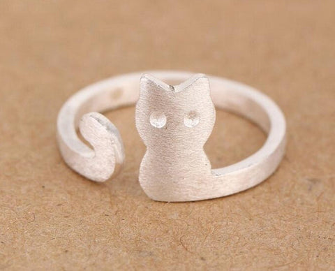 925 Sterling Silber Katzen Ring