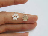 925er Sterling Silber & Gold Hundepfote Ohrringe
