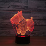 3D Hund Nachttischlampe