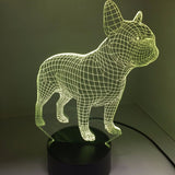 3D Französische Bulldogge LED Nachttischlampe