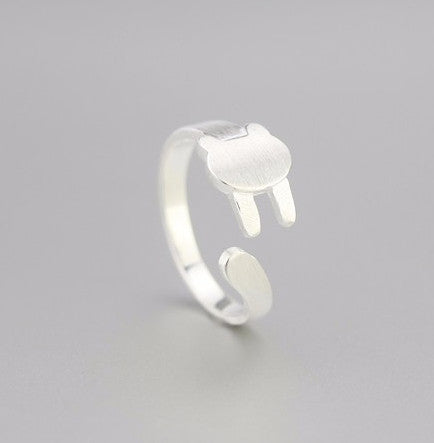 925 Sterling Silber Katze Ring