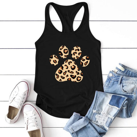 Ärmellos T-shirt mit Hundepfote