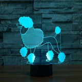 3D Pudel LED Nachttischlampe