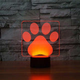 Lampada LED zampa di cane 3D
