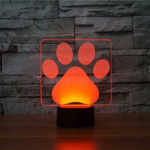 3D Hundepfote LED Lampe