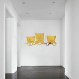 3D Cats Mirror Wall Stickers