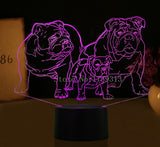 3D Bulldogge LED Nachttischlampe