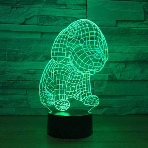 3D Hunde LED Nachttischlampe