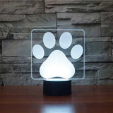 Lampada LED zampa di cane 3D