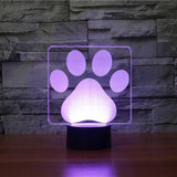 Lampada LED zampa di cane 3D