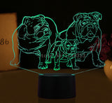 3D Bulldogge LED Nachttischlampe