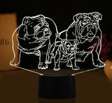3D Bulldogge LED Nachttischlampe