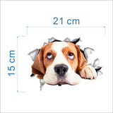 3D Hunde WC Aufkleber