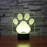 Lampada LED zampa di cane 3D