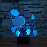3D Pudel LED Nachttischlampe