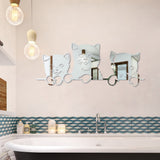 3D Cats Mirror Wall Stickers