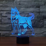 3D Husky LED Nachttischlampe