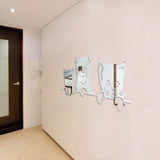 3D Cats Mirror Wall Stickers