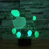 3D Pudel LED Nachttischlampe
