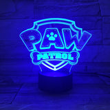 3D Hunde Pfote LED Nachttischlampe