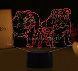 3D Bulldogge LED Nachttischlampe