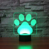 Lampada LED zampa di cane 3D