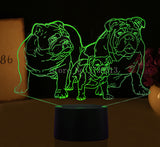 3D Bulldogge LED Nachttischlampe