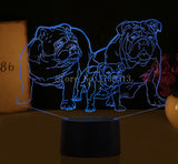 3D Bulldogge LED Nachttischlampe