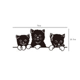 3D Cats Mirror Wall Stickers