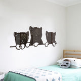 3D Cats Mirror Wall Stickers