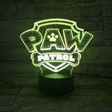 3D Hunde Pfote LED Nachttischlampe