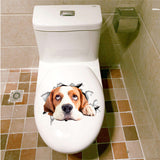 3D Hunde WC Aufkleber