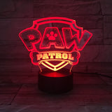 3D Hunde Pfote LED Nachttischlampe