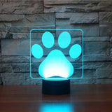 Lampada LED zampa di cane 3D