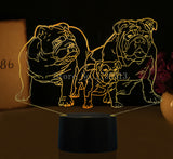 3D Bulldogge LED Nachttischlampe