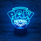 3D Hunde Pfote LED Nachttischlampe