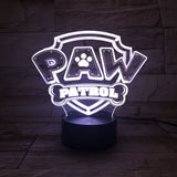 3D Hunde Pfote LED Nachttischlampe