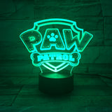 3D Hunde Pfote LED Nachttischlampe