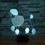 3D Pudel LED Nachttischlampe