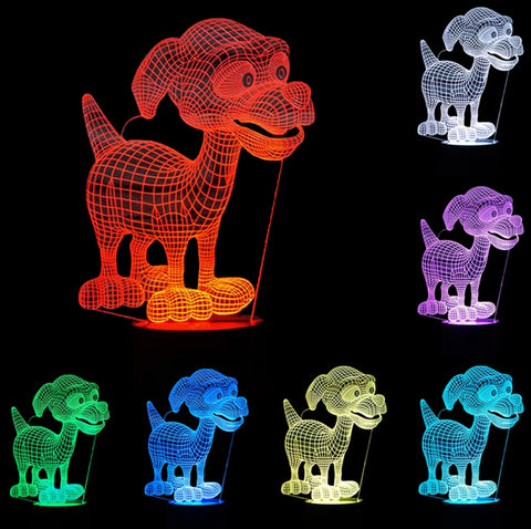 3D Hund LED Nachttischlampe