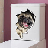 3D Hunde WC Aufkleber